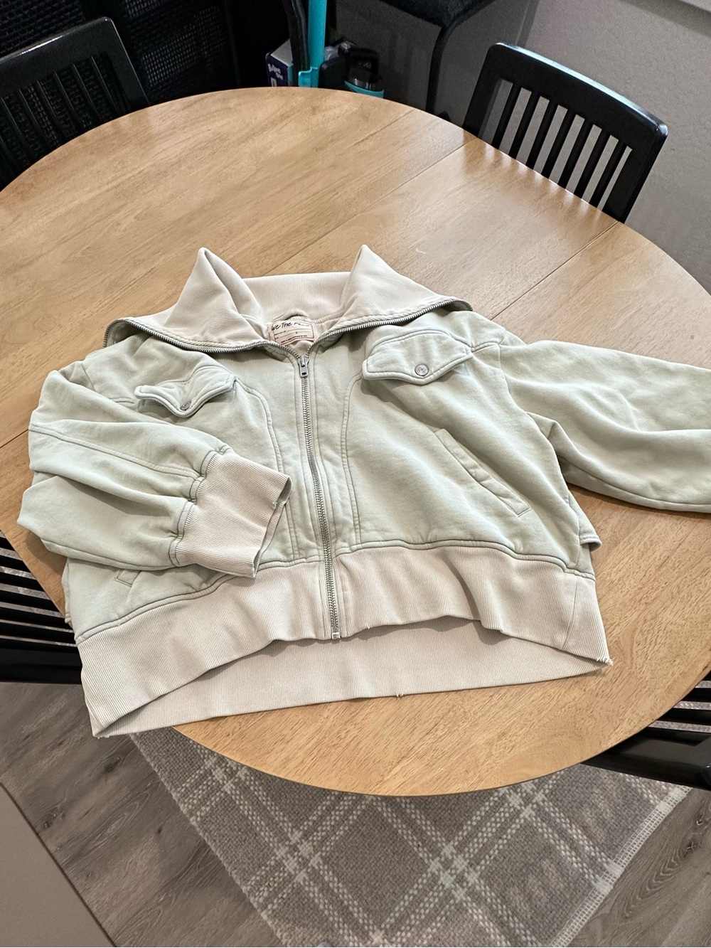 We The Free Sage Green Zip Bomber Jacket